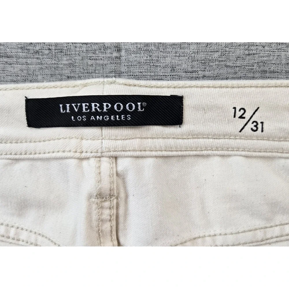 Liverpool Women's Jeans High Rise Crop Flare Color Seaside Dunes 32